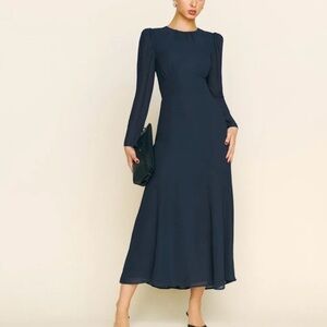 Reformation Lysander Dress Blue -‎ Size 2
